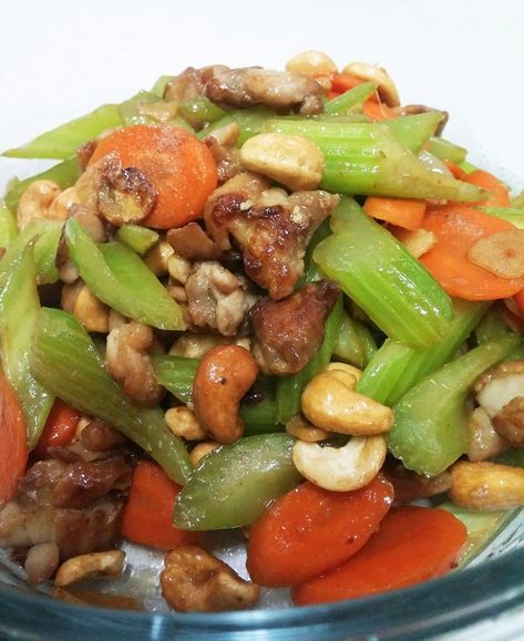 Chicken Carrot Celery Recipe, Chicken And Cashew, Humble Kitchen, Asian Salad Recipe, Celery Recipes, Chicken Menu, Wok Cooking, Chinese Vegetables, Chinese Cooking Recipes