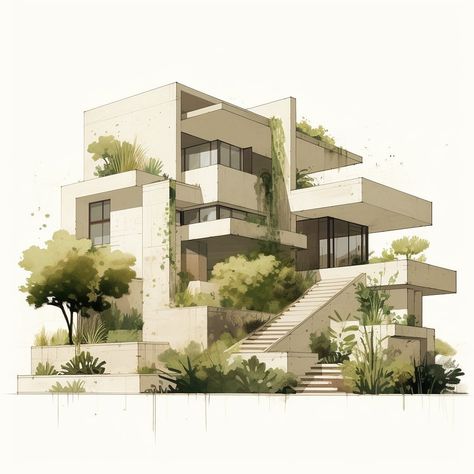 Daniela Sánchez · Architectural illustration (@archezinternational) • Instagram photos and videos Architecture Blueprints, Architectural Illustration, Architecture Design Sketch, Architecture Design Drawing, Architect Design House, Architecture Model House, Architecture Concept Drawings, Bungalow Design, My Hobby