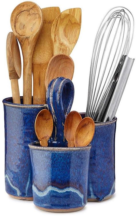 Three Pocket Utensil Caddy Pottery Utensil Holder, Backyard Crafts, Utensil Caddy, Uncommon Goods, Keramik Design, Slab Pottery, Hand Built Pottery, Ceramics Ideas, Pottery Crafts