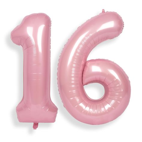 PRICES MAY VARY. [ Jumbo Sized ] - SUWEN provides 40 inch 0-9 giant pink number balloons. This package contains pink numbers 16 foil balloon, and an inflatable straw to make inflation and deflation more convenient [ Exquisite Detail Design ] - Remember, you only need to fill the balloon slowly with 90% gas to fully inflate the balloon and prevent the balloon from bursting due to over-inflation. After filling the balloon, no need to knot, the air inlet is self-sealing with built-in glue, and it c Pink 16 Balloons, Pink Number Balloons, 16 Balloons Number, Birthday Pink Decorations, Helium Number Balloons, 16 Number, 2000s Pink, Pink Sweet 16, 16 Balloons