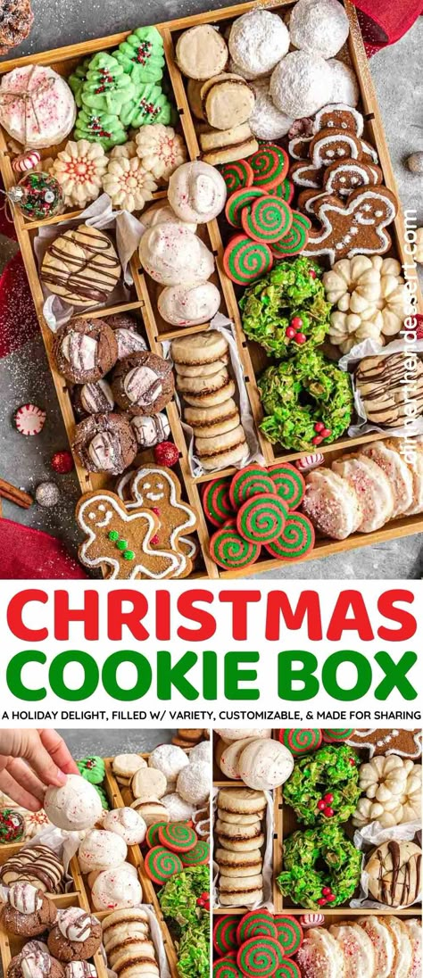 This Christmas Cookie Box is a complete holiday cookie box guide with how to pack and ship treat boxes plus a holiday cookie recipes roundup! Baked Goods Box, Christmas Baking Treats, Christmas No Bake Treats, Christmas Wreath Cookies, Pot Roast Beef, Chicken Sloppy Joes, Christmas Cookie Boxes, Hanukkah Desserts, Fourth Of July Cakes