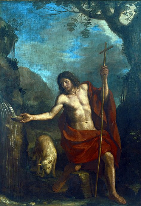 San Giovanni Battista, Christian Mythology, Catholic Artwork, Jesus Drawings, Dark Paintings, Baroque Painting, Classic Sculpture, Catholic Images, Historical People