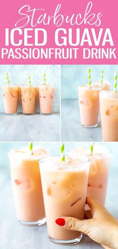 Guava Drink, Guava Nectar, Drink Starbucks, Guava Fruit, Ginger Drink, Starbucks Drinks Recipes, Unsweetened Coconut Milk, Mocktail Recipes, Starbucks Copycat