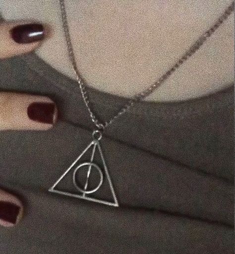 Deathly Hallows Aesthetic, Deathly Hallows Necklace, The Three Brothers, Aesthetic Harry Potter, Harry Potter Necklace, Kinds Of Hats, The Deathly Hallows, Three Brothers, Deathly Hallows