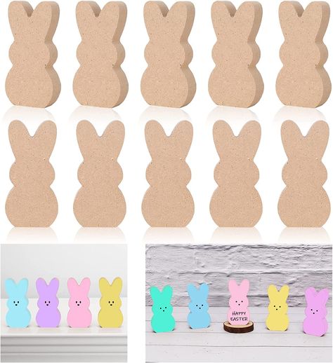 Classroom Diy, Wooden Bunny, Decor Classroom, Wooden Rabbit, Diy Classroom, Wooden Cutouts, Shape Crafts, Spring Home Decor, Wood Ornaments