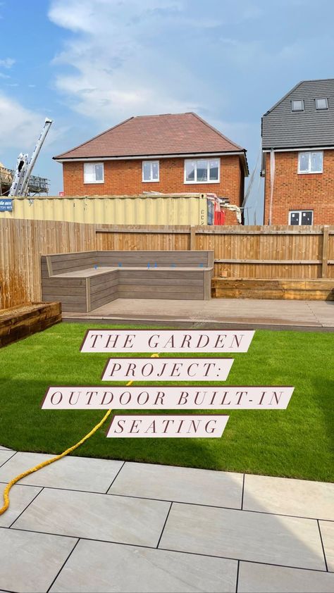 _ourfirstkenthome on Instagram: The Garden Project- Outdoor Built- in Seating 🌞 We are lucky to be a south east facing garden, and the back corner of our garden gets sun… East Facing Garden, Built In Seating, Back Garden, Garden Projects, Garden Design, Building, Outdoor Decor, Instagram, Home Decor