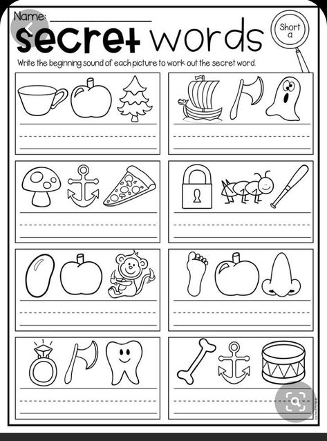 Short I Worksheets, Cvc Worksheets Kindergarten, Secret Words, Teaching Child To Read, Writing Cvc Words, Words Worksheet, Cvc Worksheets, Cvc Words Worksheets, Beginning Sounds Worksheets