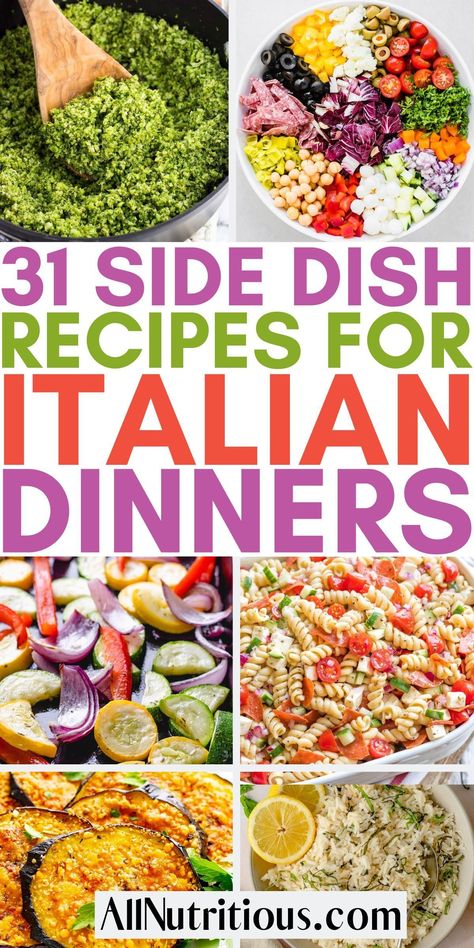 If you want to change up your regular Italian dinner sides you need to see these incredibly delicious Italian side dish ideas. These yummy Italian side dish recipes are perfect for everyone to enjoy more delicious Italian sides. Italian Beef Sides, Sides With Italian Beef, Sides For Italian Dinner, Healthy Italian Sides, Side Dish For Spaghetti Dinner, Easy Italian Food Recipes, Italian Dinner Sides, International Side Dishes, Italian Sides Recipes