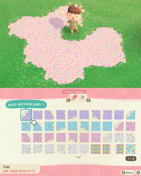 https://www.instagram.com/p/CC5wNwwJjWv/?igshid=1m1s5kgj3jrwe Kawaii Path Animal Crossing, Pastel Paths Acnh, Acnh Candyland Island, Animal Crossing Candyland, Animal Crossing Kawaii Codes, Raining Meatballs, Acnh Candyland, Acnh Wishlist, Paths Acnh