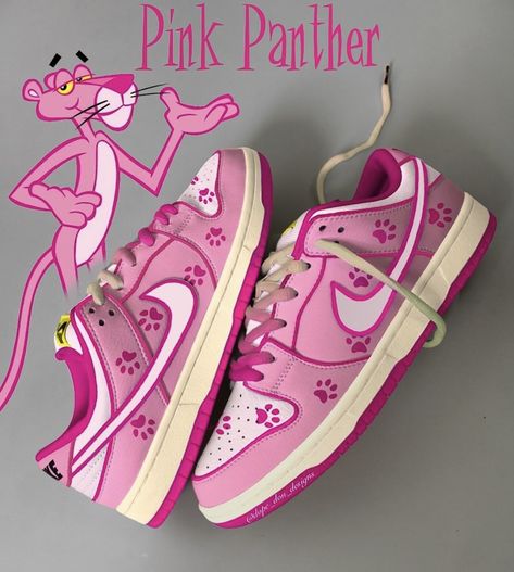 Cartoon Nike Shoes, Sneaker Illustration, Shoe Customization, Canvas Shoes Diy, Sneakers Illustration, Sneaker Closet, Nike 1, Pretty Sneakers, 2023 Pink