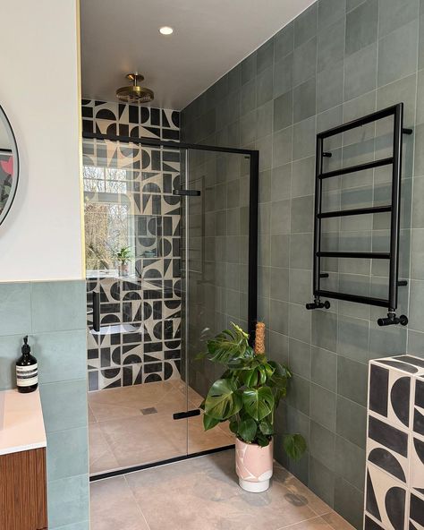 Bert & May | Case Studies: Split shift – the tile of choice from our friends @morlandbathrooms21 have been used to striking effect in these two bathroom… | Instagram Tiles Bathroom, Tile Bathroom, Case Study, Split, Tile, Instagram