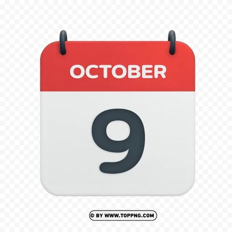 Calendar Icon, 9th October, Png Clipart, Free Png, Free Images, Png Images, Quick Saves