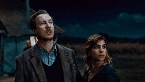 Lupin and Tonks from Harry Potter Tonks Harry Potter, Remus And Tonks, Natalia Tena, Hogwarts Professors, Deathly Hallows Part 1, Nymphadora Tonks, Potter Facts, Harry James Potter, Harry Potter Film