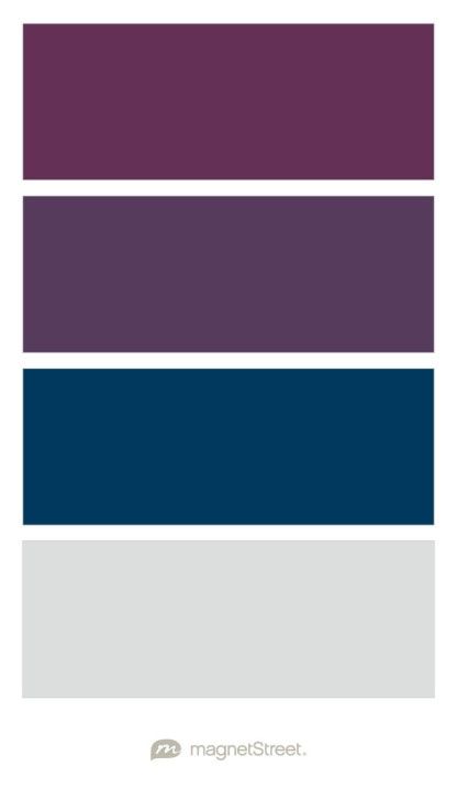 Eggplant, Eggplant purple, Navy, and Silver Wedding Color Palette - custom color palette created at MagnetStreet.com Yellow Wedding Colors, Custom Refrigerator, Yellow Bedroom, Design Websites, Design Seeds, Wedding Color Palette, Wedding Color, Bedroom Colors, Colour Schemes