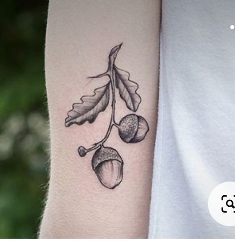 Acorn And Leaf Tattoo, Acorn And Oak Leaf Tattoo, Oak Acorn Tattoo, Oak Leaf Tattoo, Oak Tattoo, Undercut Tattoos, Gold Tattoo Ink, Oak Leaf Tattoos, Wheat Tattoo