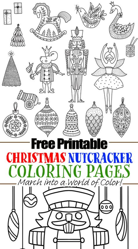 Nutcracker Coloring Pages, Easy Kid Activities, Free Christmas Coloring Pages, Play Based Learning Activities, Christmas Tale, Free Christmas Printables, Learning Ideas, Whimsical Christmas, Holiday Magic