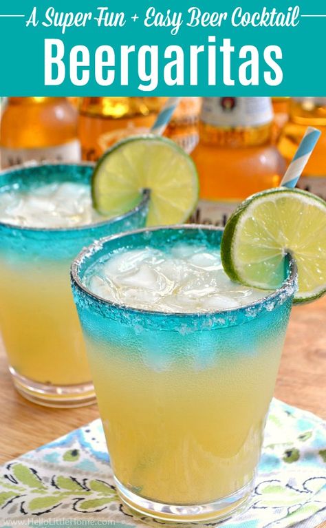 Beer Margarita Recipe, Hugo Cocktail, Beer Margaritas, Beer Margarita, Easy Alcoholic Drinks, Margarita Drink, Beer Cocktail, Drinks Recipe, Party Drinks Alcohol