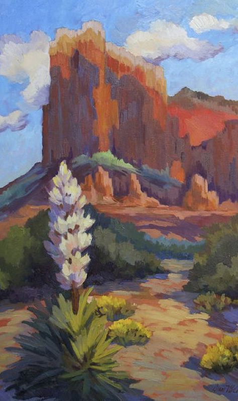 Southwest Art Paintings, Desert Landscape Painting, Western Artwork, Desert Scene, Southwestern Art, Desert Art, Desert Painting, Cactus Art, Southwest Art