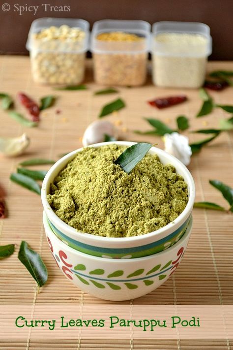 Spicy Treats: Curry Leaves Paruppu Podi With Sesame Seed & Garlic / Karuveppilai Paruppu Podi / Karuveppilai Podi Sadham Spicy Treats, East Indian Food, Trinidadian Recipes, Podi Recipe, Yellow Lentils, North Indian Recipes, Dried Potatoes, Sesame Seed, Homemade Seasonings