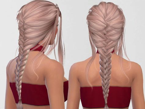 Pinkzombiecupcakes' PZC Hair Retexture LeahLilith Daydream(Mesh Required) Sims 4 Cc Hair French Braids, Sims 4 French Braids, Sims 4 Cc Hair Plaits, Sims 4 Cc Braided Hair, Sims 4 Cc Hair Bangs, Sims 4 Cc Hair Braids, Long With Bangs, Sims Cc Hair, Sims 4 Cc Hair