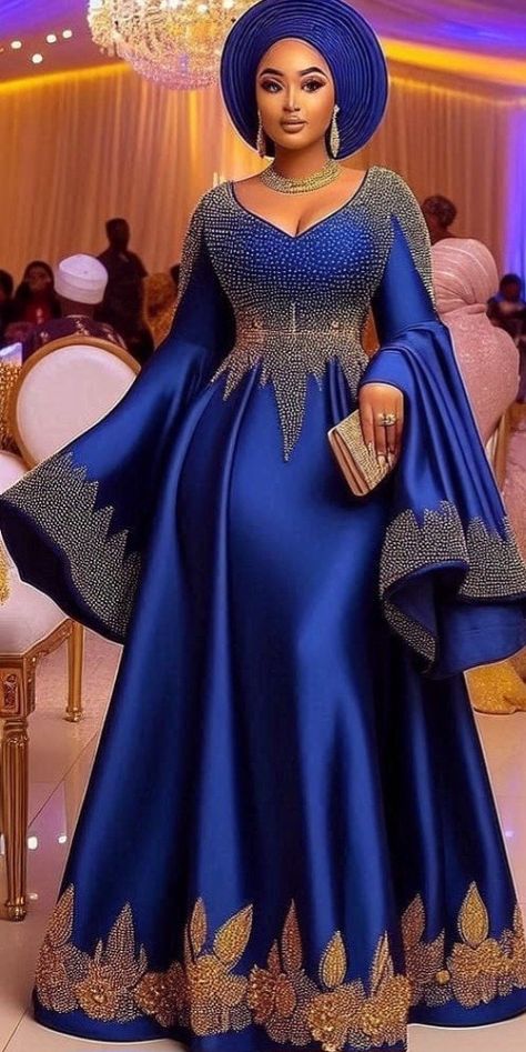 Credit: Folah Signature Folah Signature, Aso Ebi Styles Lace, Modest Bridal Dresses, Bubu Gown, Bubu Gown Styles, Muslimah Wedding Dress, African Traditional Wedding Dress, Native Wears, Doll Brooch