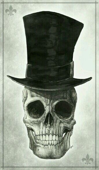 Skull With Top Hat, Skull Pics, Dead Can Dance, Mustache Styles, Skulls Drawing, Skull Island, Skull Artwork, Skeleton Art, Desenho Tattoo