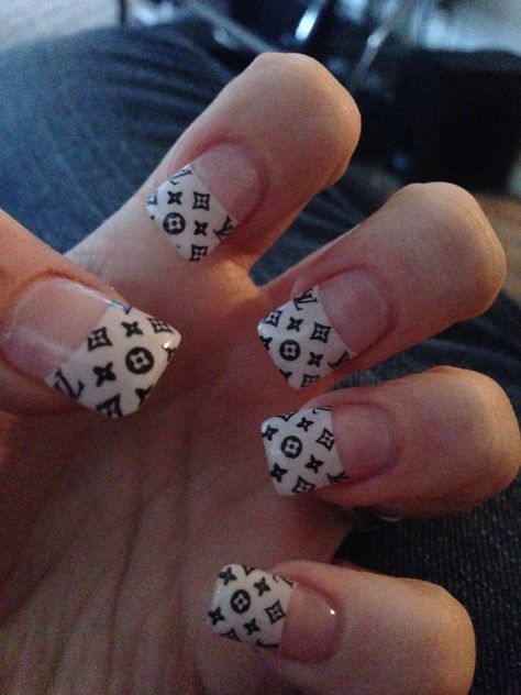 Louis Vuitton nails Lv Nail Designs Short, Luis Viton Nails, White Louis Vuitton Nails, Hello Kitty Louis Vuitton, Luis Viton, Nail Designs Short, Louis Vuitton Nails, White Louis Vuitton, New Template