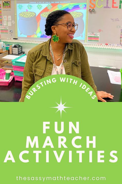 Spring is in the air, and it's time to celebrate with these 15 exciting March activities for math class! From St. Patrick's Day themed challenges to leprechaun logic puzzles, our selection of activities will make learning math an unforgettable journey. Dive in and get ready to create lasting memories with your students this month! March Classroom Activities, March Math, Middle School Math Classroom, March Activities, 7th Grade Math, 8th Grade Math, Love Math, Spring Is In The Air, Logic Puzzles