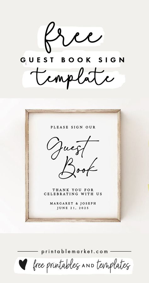 Photo Guest Book Sign Printable Free, Polaroid Guest Book Sign, Please Sign Our Guest Book, Printable Signs Free, Polaroid Guest Book, Free Wedding Printables, Wedding Guest Book Sign, Photo Guest Book, 18th Birthday Party