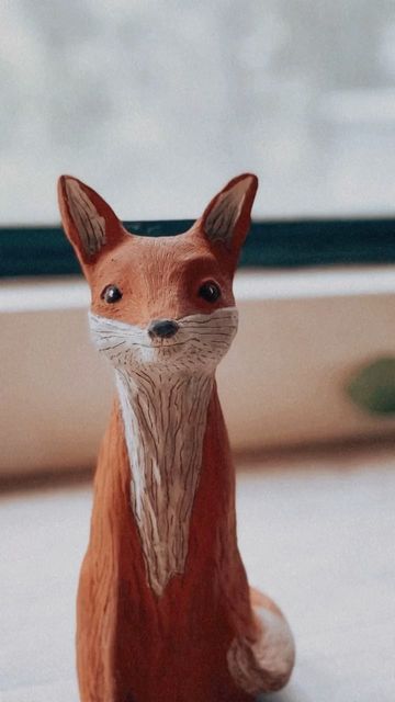 Clay Fox Sculpture, Ceramic Fox Sculpture, Fox Clay Sculpture, Fox Pottery, Fox Ceramic, Animal Pottery, Clay Fox, Ceramic Fox, Clay Christmas Decorations