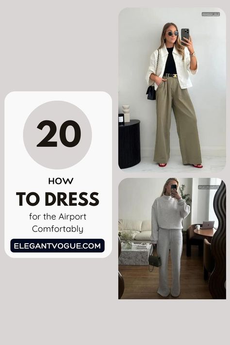 Dress for the Airport Comfy Airport Outfit, Airport Travel Outfits, Airport Outfits, Chic Outfit Ideas, Airport Travel, Long Flights, Travel Outfits, Stretchy Leggings, Chic Outfit