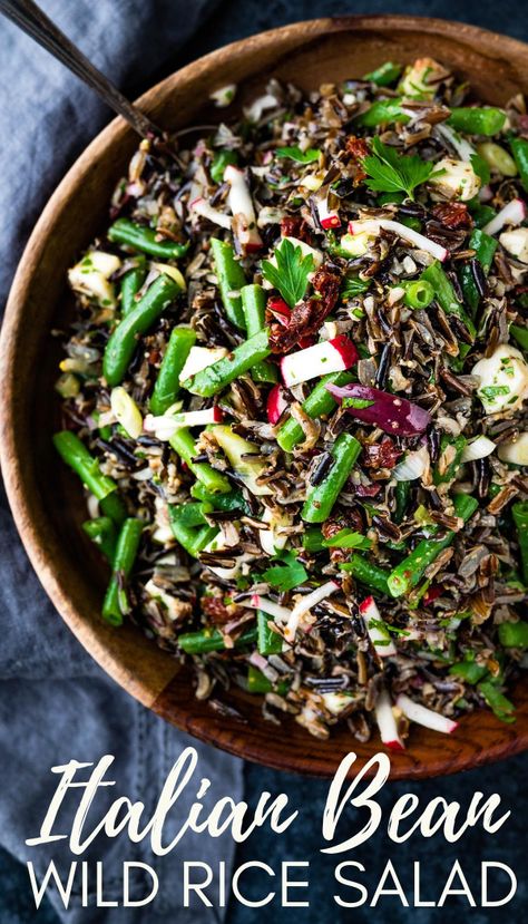 Sherry Shallot Dressing, Wild Rice Salad Recipe, Shallot Dressing, Shallot Vinaigrette, Italian Beans, Wild Rice Recipes, Wild Rice Salad, Mint Salad, Favorite Recipes Dinner