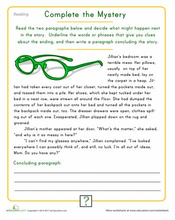 Mystery Worksheet, Fourth Grade Reading, Writing Composition, Creative Writing Topics, Finish The Drawing, Creative Writing For Kids, Reading Comprehension Texts, Writing Organization, Creative Writing Ideas