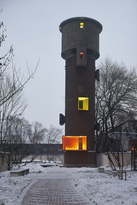 Gallery - Public Folly - Water Tower Renovation / META - Project - 11 Silo House, Renovation Architecture, Water Towers, Old Abandoned Houses, Unusual Buildings, Shenyang, Old Mansions, Unusual Homes, Tower House