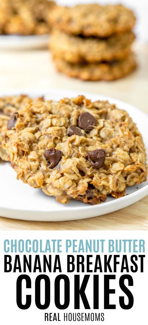 Breakfast Cookies With Banana, Peanut Butter Banana Breakfast, Peanut Butter Breakfast Cookies, Banana Breakfast Cookies, Cookies Banana, Banana Breakfast Cookie, Peanut Butter Breakfast, Oatmeal Breakfast Cookies, Cookies Healthy