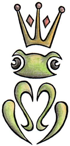 Frog prince tattoo Celtic Frog Tattoo, Small Frog Tattoos For Women, Frog With Crown Drawing, Frog Prince Tattoo, Little Frog Tattoo, Frog Tattoo Design, Henna Easy, Prince Tattoo, Tree Frog Tattoos