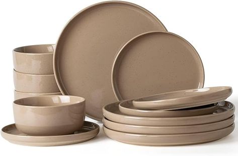 Amazon.com | Famiware Milkyway Plates and Bowls Set, 12 Pieces Dinnerware Sets, Dishes Set for 4, Cinnamon Brown: Dinnerware Sets Kitchen Plates Set, Brown Dinnerware, Food Doctor, Dr Items, Oregon Life, Kitchen Plate, Kitchen Wares, Plates And Bowls Set, Cinnamon Brown