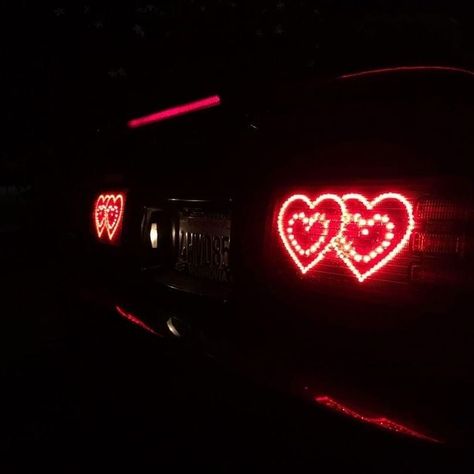 Red Supra Aesthetic, Car Love Aesthetic, I Love Cars Pfp, Car With Heart Lights, Jdm Car Accessories, Heart Taillights, Red Spotify Playlist Covers, Cars Widgets, Heart Headlights