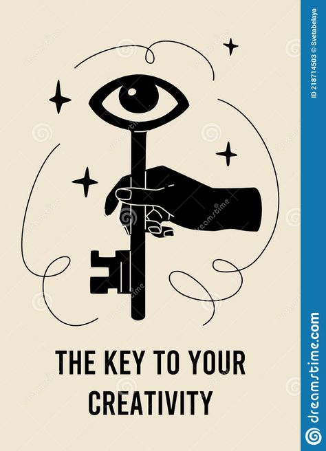 Key Illustration Graphic Design, Lock Graphic Design, Key Graphic Design, Keys Illustration, Key Illustration, Creativity Illustration, Brain Drawing, Typography Ideas, Barber Logo