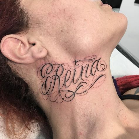 REINA Scripture Tattoos, Tattoo Lettering Alphabet, Tattoo Fonts Alphabet, Chicano Lettering, Cover Up Tattoo, Up Tattoos, Name Tattoo, Name Tattoos, Tattoo Lettering