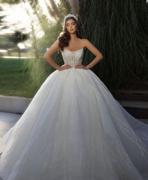 Sparkly Ball Gown Wedding Dress, Sima Couture, Sparkly Ball Gown, Puffy Wedding Dresses, Sparkle Prom Dress, Wedding Dresses Princess Ballgown, Sparkly Wedding, Pretty Wedding Dresses, Princess Wedding Dress