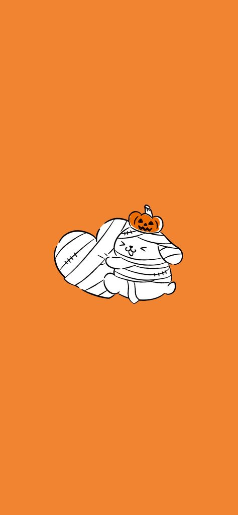 Pompompurin Halloween Wallpaper, Pompompurin Fall Wallpaper, Fall Sanrio Wallpaper, Sanrio Fall Wallpaper, Sanrio Halloween Wallpaper, Pompompurin Halloween, Pompompurin Wallpaper, Pumpkin Inspo, Halloween Sanrio