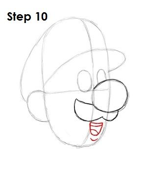 How to Draw Luigi Step 10 Luigi Hat, Art Time, Nose Shapes, Letter D, Learn How To Draw, Video Game Characters, Learn To Draw, Game Character, Super Mario