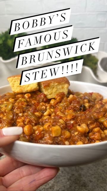 Jamie Tarence/Family Savvy on Instagram: "Brunswick Stew for the Fall!!’ OK friends…here is my friend @bobby.hewitt.39 recipe for Brunswick stew. He has a few “special” ingredients that make it his signature recipe!! 😀 🍜 Y’all, this fills a 6 qt crock to the BRIM—and feeds a crowd. Be sure to make cornbread!!!! 🍜 Bobby’s Brunswick Stew Buc-ees Style 2 lbs Buccees Brisket chopped well 1 McKenzies tube corn yellow 1 McKenzie’s tube corn white 1 chopped onion 2 bags frozen limas 1 bottle Heinz j Brunswick Stew Recipe Easy, Homemade Brunswick Stew Recipe, Brunswick Stew Recipe Georgia, Recipe For Brunswick Stew, Best Brunswick Stew Recipe, Brunswick Stew Recipe, Soup Party, Family Savvy, Stew Recipes Crockpot