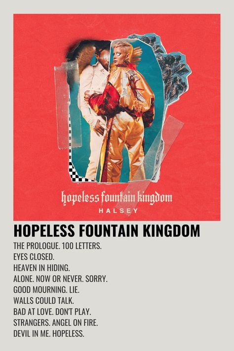 Minimal poster made by me :) Halsey Hopeless Fountain Kingdom, Halsey Poster, Minimalist Album Poster, Hopeless Fountain Kingdom, Music Poster Ideas, Music Poster Design, Emo Wallpaper, Artist Wall, Movie Poster Wall