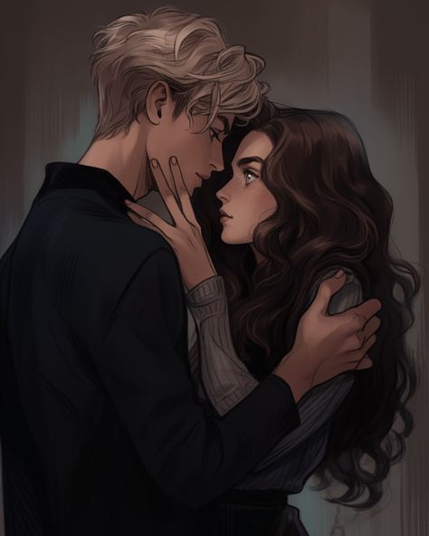 Dramione Fan Art, Draco And Hermione, Images Harry Potter, Shatter Me Series, Aaron Warner, Harry Potter Fan Art, Cute Couple Art, Drawing Set, Couple Drawings