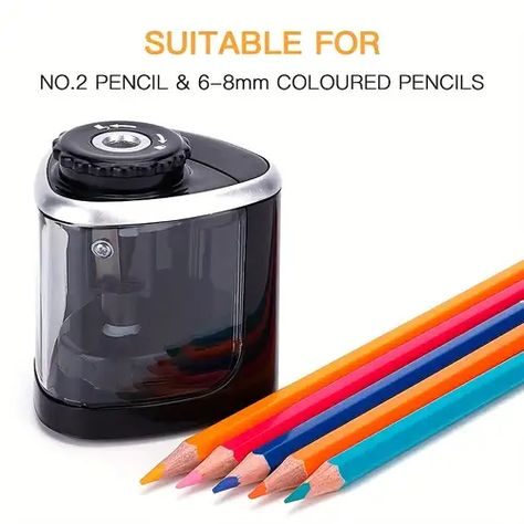 Back To School Stationery, Electric Pencil Sharpener, Pencil Sharpeners, Art Pencil, Sharpeners, Pencil Sharpener, Coloured Pencils, School Stationery, Student Art