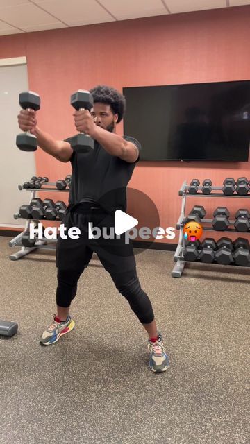 Brandon Palmer, Trainer on Instagram: "This is a great replacement for burpees you’re going to be hitting the same muscles without all the stress of getting on and off the floor.  #getfit #workoutroutine #workoutmotivation #fitnesstips #modified #dumbbellworkout #dumbellworkout #fitnessvideo" Dumbell Workout, Sweat It Out, Burpees, Dumbbell Workout, Workout Videos, Get Fit, Fitness Tips, Workout Routine, Fitness Motivation