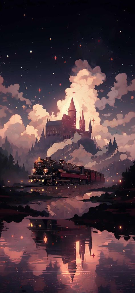 After All This Time Always Aesthetic, Luna And Neville Fanart, Hogwarts Fanart Castle, Hogwarts Autumn Wallpaper, Hogwarts Train Drawing, Harry Potter Christmas Background, Harry Potter Screen Savers, Bookshelf Wallpaper Iphone Apps, Fantastic Beasts Wallpaper Aesthetic