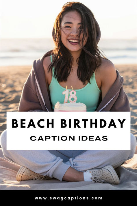 Looking for the perfect caption to complement your sun-soaked birthday photos? Dive into these creative and fun beach birthday caption ideas! Whether you're celebrating with sandy toes, ocean waves, or a seaside sunset, we've got the perfect words to capture your special day. From witty and humorous to heartfelt and inspirational, find the best beach-themed captions that will make your Instagram posts shine. #BeachBirthday #BirthdayCaptions #BeachLife #BirthdayCelebration Birthday Beach Captions, Beach Birthday Quotes, Birthday Trip Captions, Beach Birthday Party Aesthetic, Birthday Caption Ideas, Sea Captions, Birthday Captions For Myself, 21st Birthday Captions, Birthday Wishes Best Friend